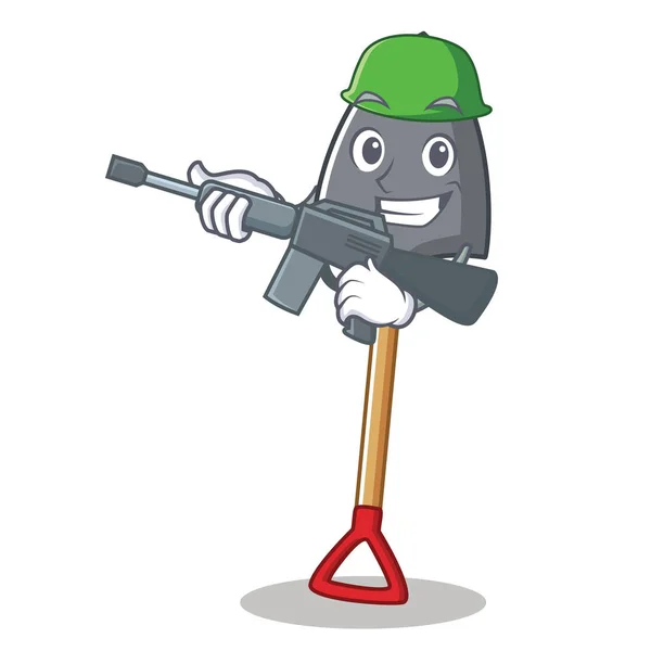 Armee Schaufel Charakter Cartoon-Stil — Stockvektor