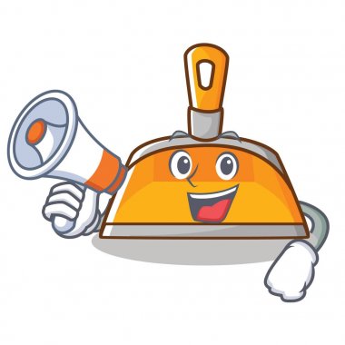 Megafon faraş karakter karikatür tarzı ile