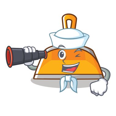 Denizci dürbün faraş karakter karikatür tarzı ile