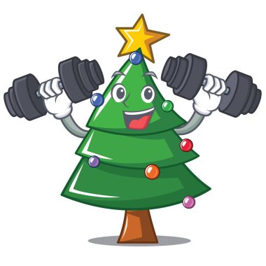 Fitness Noel ağacı karakter karikatür