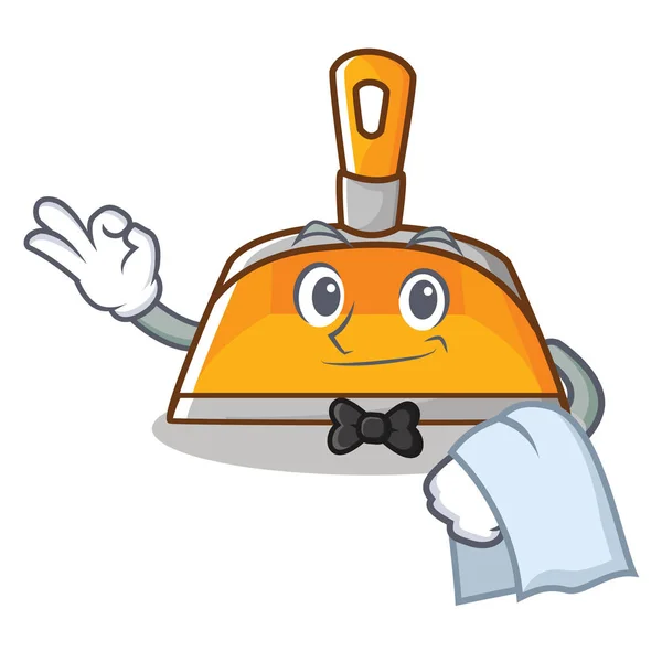 Cameriere paletta personaggio stile cartone animato — Vettoriale Stock