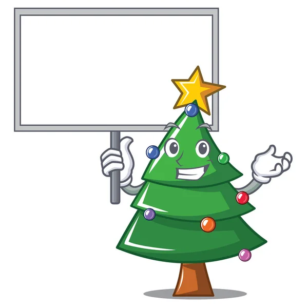 Hogy a testület Christmas tree karakter cartoon — Stock Vector