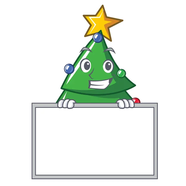 Grinning com quadro de desenhos animados árvore de Natal personagem — Vetor de Stock