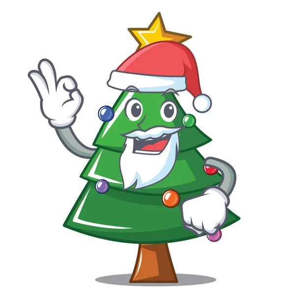 Santa Christmas tree character cartoon — Stock Vector