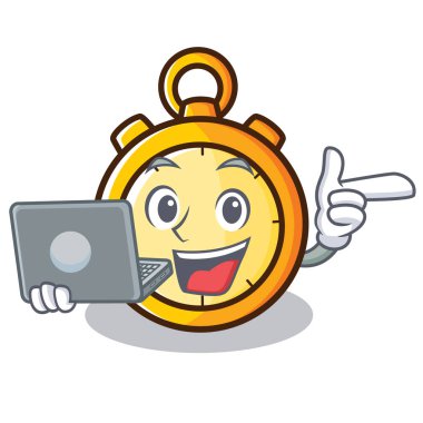 Dizüstü Chronometre karakter karikatür tarzı ile