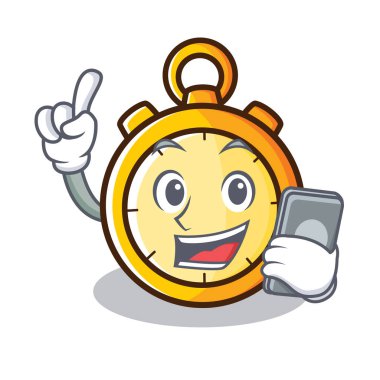 Telefon Chronometre karakter karikatür tarzı ile