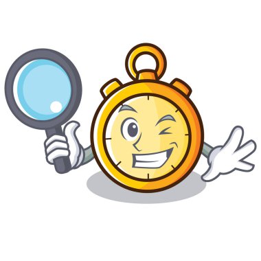 Dedektif Chronometre karakter karikatür tarzı