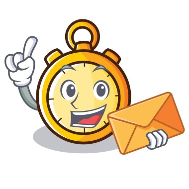 Zarf Chronometre karakter karikatür tarzı ile