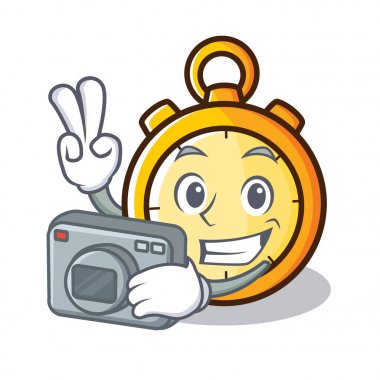 Fotoğrafçı Chronometre karakter karikatür tarzı