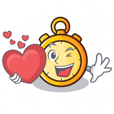 Kalp Chronometre karakter karikatür tarzı ile