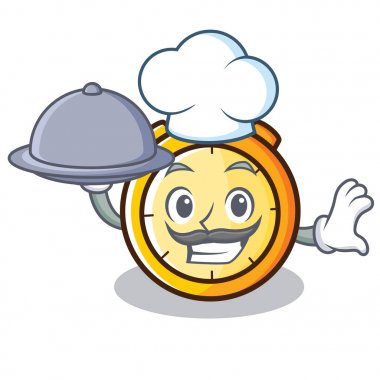 Şef gıda Chronometre karakter karikatür tarzı ile