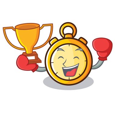 Boks şampiyonu Chronometre karakter karikatür tarzı