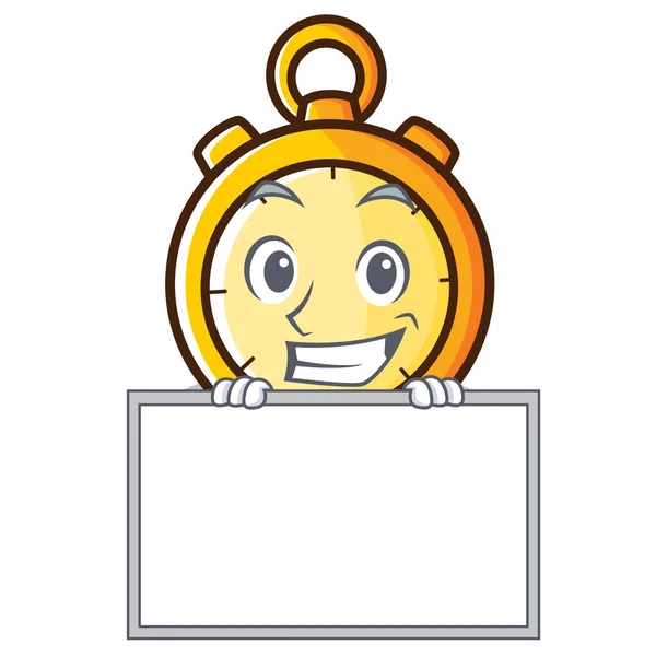 Tablero sonriente cronómetro carácter dibujos animados estilo — Vector de stock