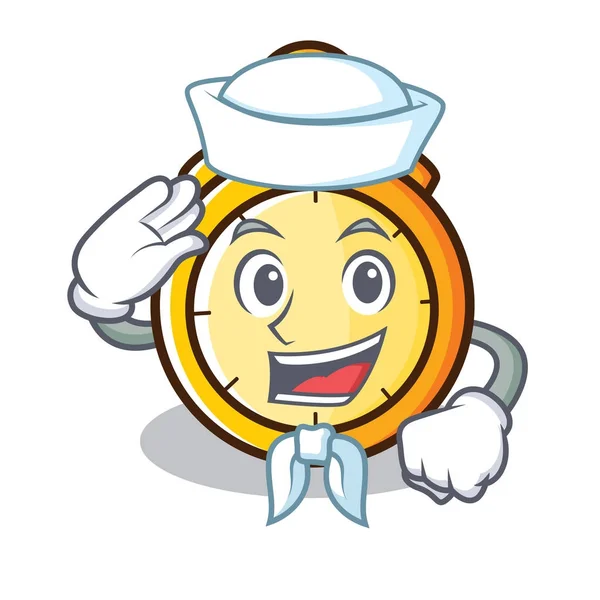 Sailor cronometro personaggio stile cartone animato — Vettoriale Stock