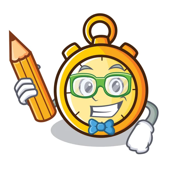 Öğrenci Chronometre karakter karikatür tarzı — Stok Vektör