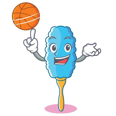 Basketbol tüy silgi karakter karikatür ile