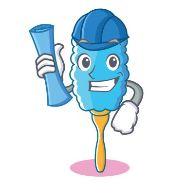 Mimar tüy silgi karakter karikatür