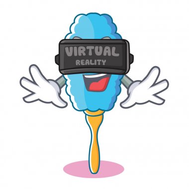 Sanal gerçeklik tüy silgi karakter karikatür ile