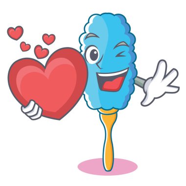 Kalp tüy silgi karakter karikatür ile