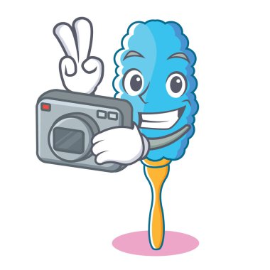 Fotoğrafçı tüy silgi karakter karikatür