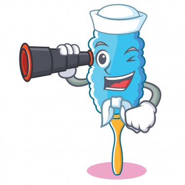 Denizci dürbün tüy silgi karakter karikatür ile