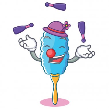 Tüy silgi karakter karikatür hokkabazlık