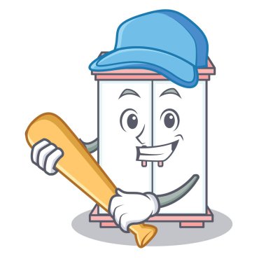 Oyun beysbol kabine karakter karikatür tarzı