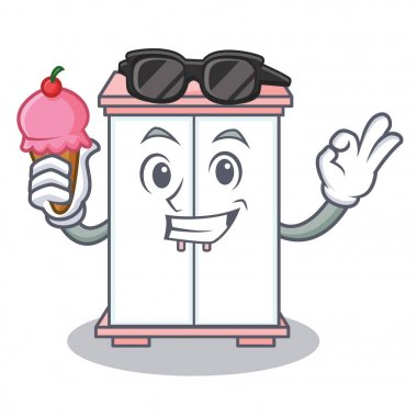 Dondurma kabine karakter karikatür tarzı ile