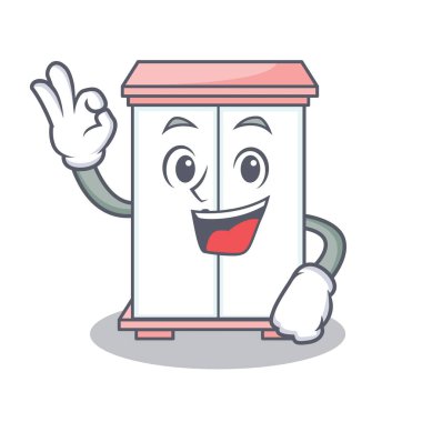 Kabine karakter karikatür tarzı Tamam