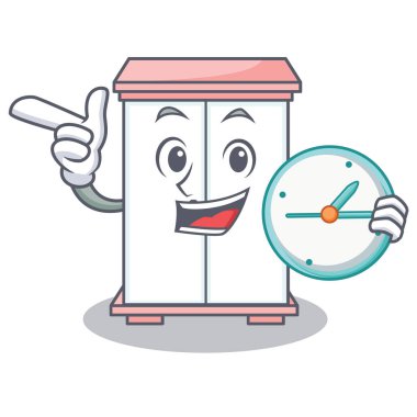 Saat kabine karakter karikatür tarzı ile