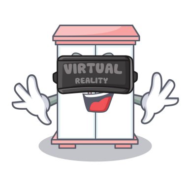 Sanal gerçeklik kabine karakter karikatür tarzı ile