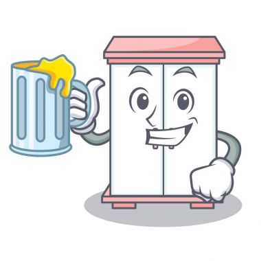 Suyu kabine karakter karikatür tarzı ile