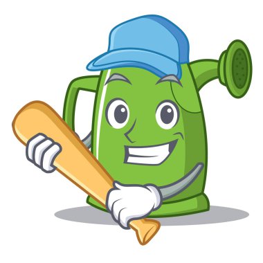 Sulama beyzbol oynarken karikatür karakter