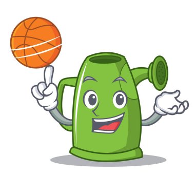 Basketbol ile sulama karikatür karakter