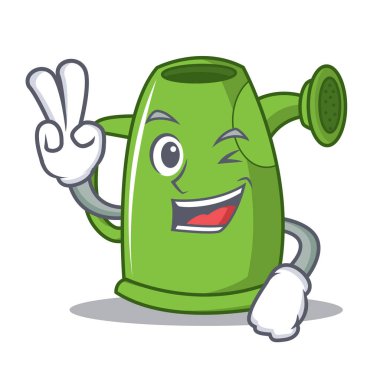 İki sulama olabilir karakter karikatür parmak