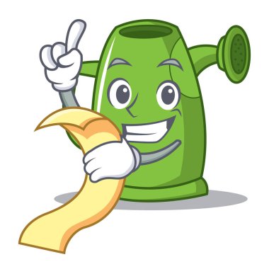 Menü ile sulama karikatür karakter