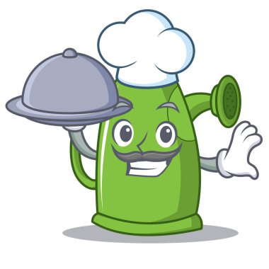 Şef gıda sulama olabilir karakter karikatür ile