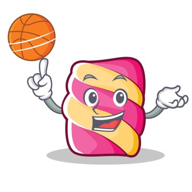 Basketbol hatmi karakter karikatür tarzı ile