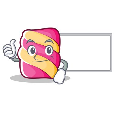 Başparmak yukarıya kurulu hatmi karakter karikatür tarzı ile