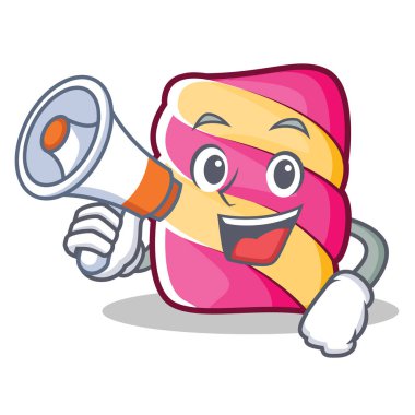 Megafon hatmi karakter karikatür tarzı ile