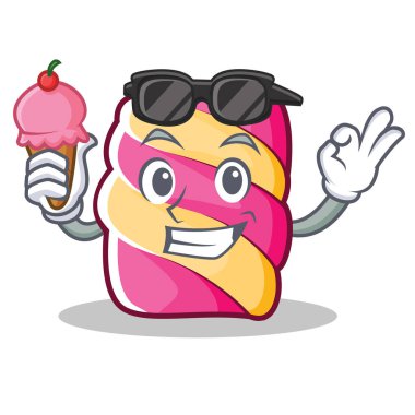 Dondurma hatmi karakter karikatür tarzı ile