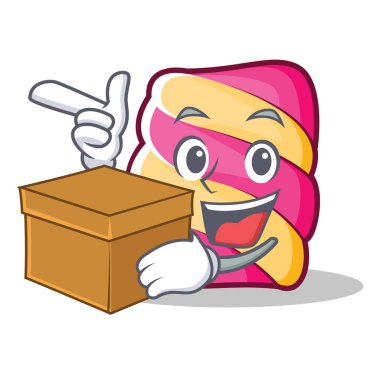 Kutu lokum karakter karikatür tarzı ile