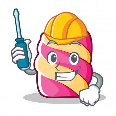 Otomotiv hatmi karakter karikatür tarzı