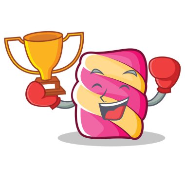 Boks şampiyonu hatmi karakter karikatür tarzı