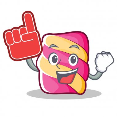 Köpük parmak hatmi karakter karikatür tarzı