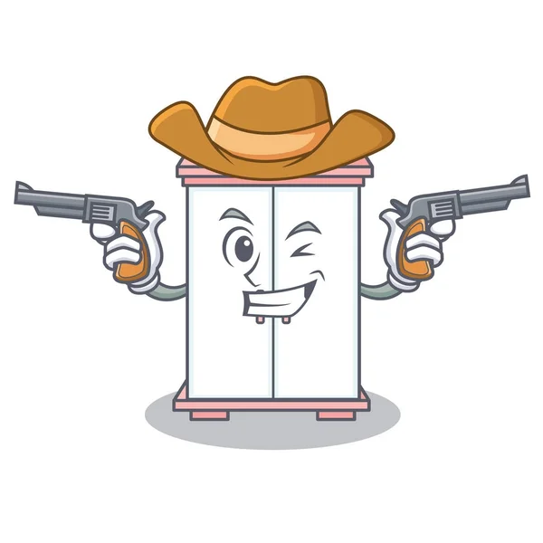 Cowboy armário personagem estilo dos desenhos animados — Vetor de Stock