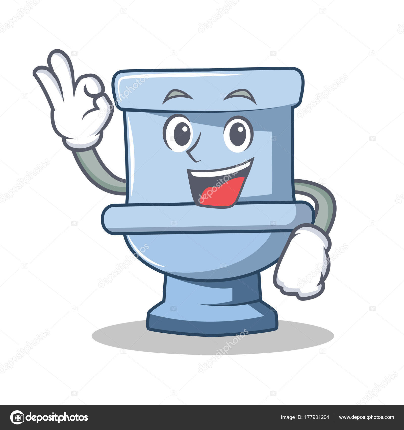Okay toilet  character cartoon  style  Stock Vector 