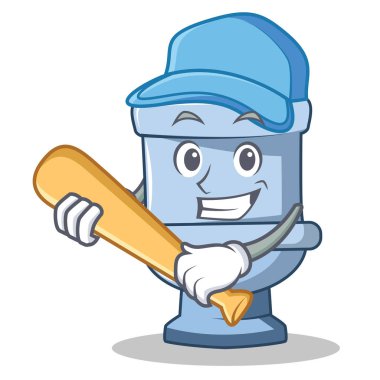 Oyun beysbol tuvalet karakter karikatür tarzı