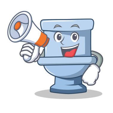 Megafon tuvalet karakter karikatür tarzı ile
