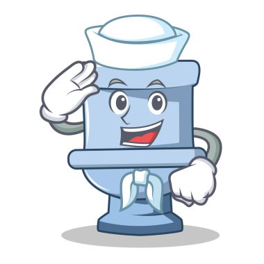 Denizci tuvalet karakter karikatür tarzı